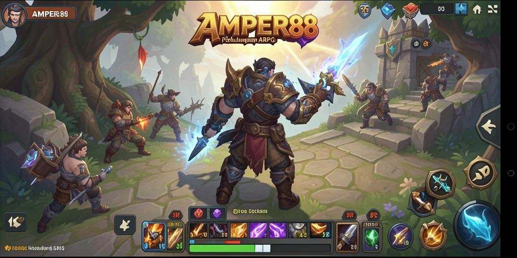 Tampilan epic dari pertarungan di AMPER88 dengan pahlawan yang hebat.