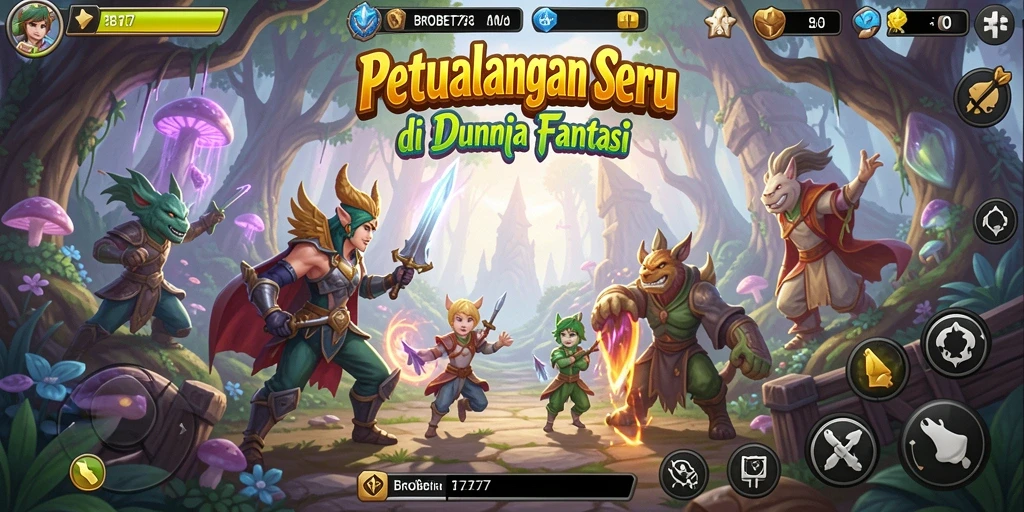 Tampilan gameplay seru dari game BROBET77 yang penuh petualangan.