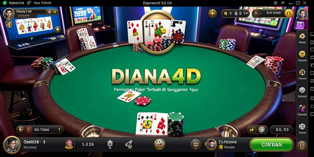 Tampilan gameplay penuh aksi dari DIANA4D Poker.