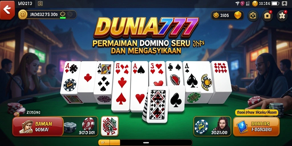 Tampilan gameplay menarik dari DUNIA777 saat bermain Domino.