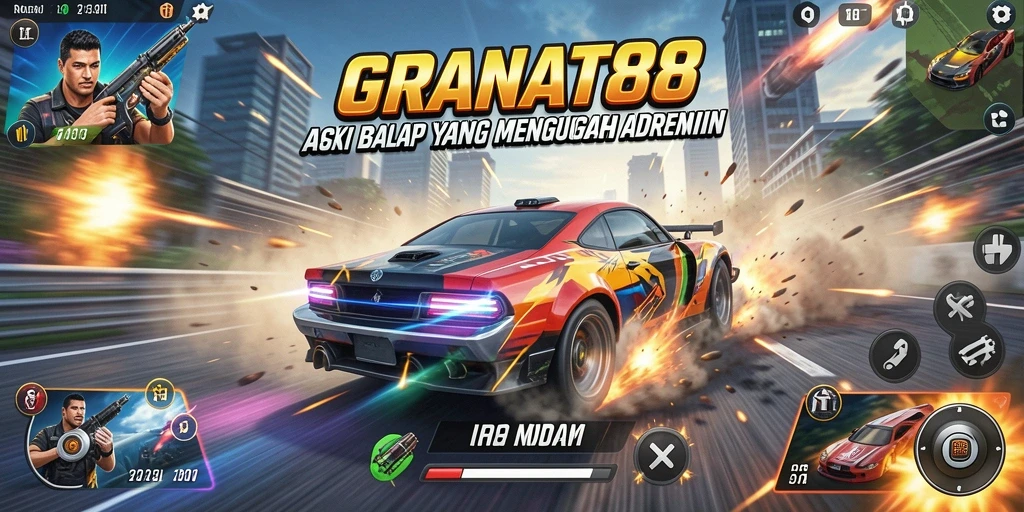 Screenshot gameplay GRANAT88 menampilkan momen balapan yang mendebarkan.