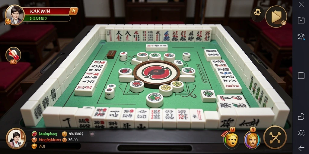 Tampilan seru gameplay KAKWIN dalam permainan Mahjong.