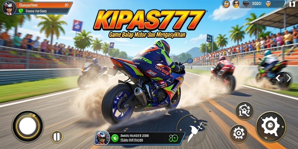 Tampilan gameplay KIPAS777 yang seru saat balapan motor.