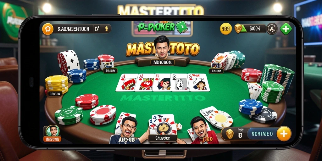 Tampilan screenshot MASTERTOTO menunjukkan gameplay poker yang seru dan menengangkan.