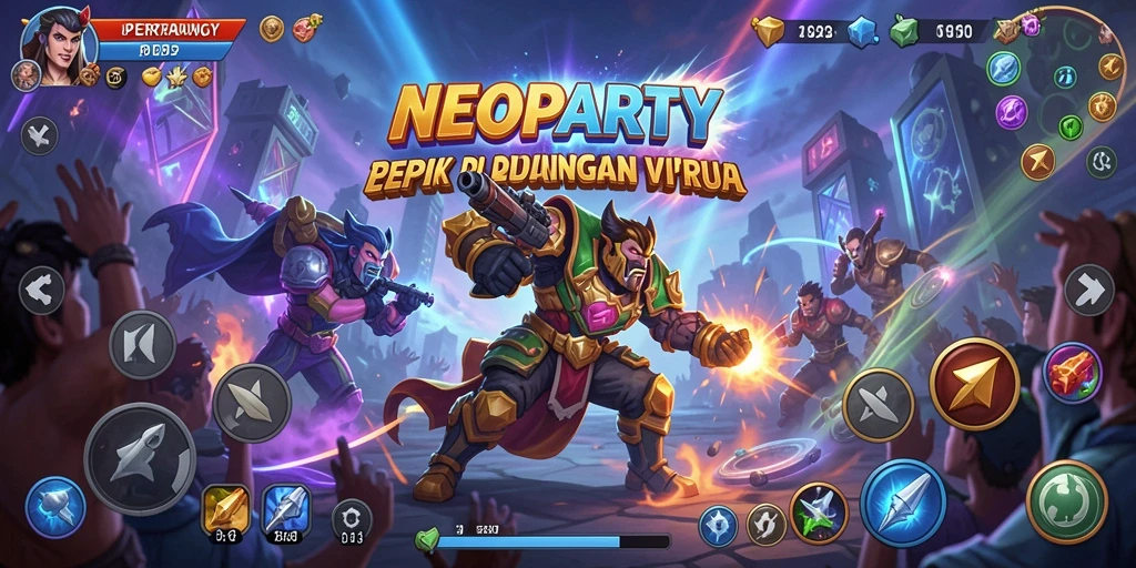 Tangkapan layar menunjukkan pertarungan seru di NEOPARTY.