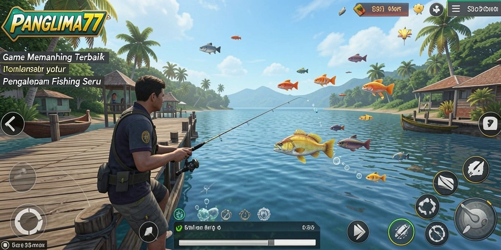 Screenshot gameplay menampilkan pengalaman memancing yang seru di PANGLIMA77.