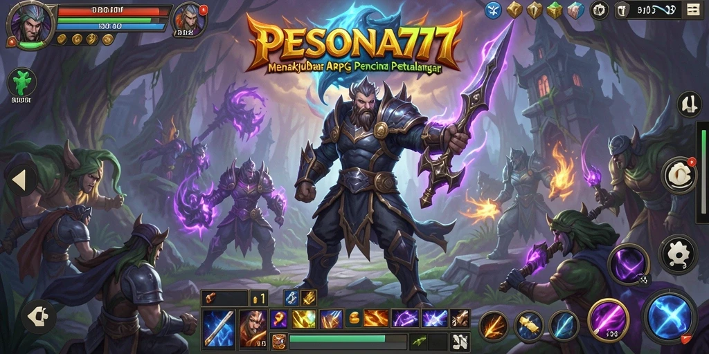 Screenshot menampilkan karakter melawan bos epik dalam gameplay ARPG.