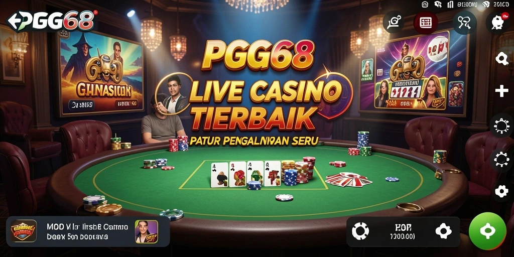 Tampilan menarik gameplay Live Casino di PGG68.