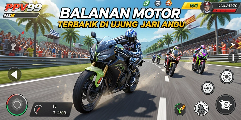 Gameplay balapan motor PPV99 yang seru dan kompetitif.