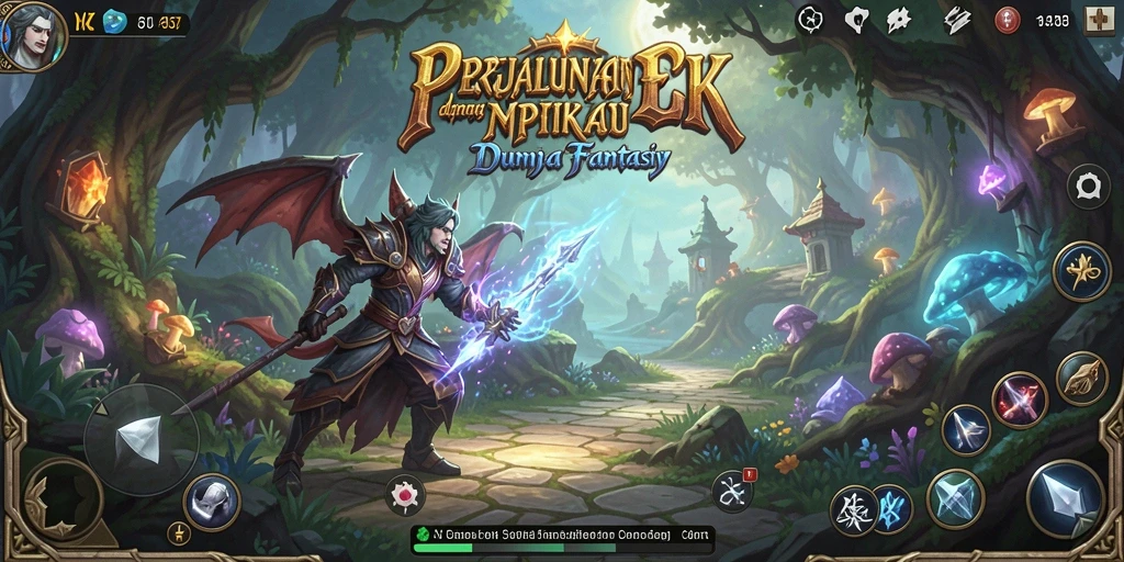 Tampilan gameplay V07 menampilkan aksi seru dalam dunia fantasi RPG.