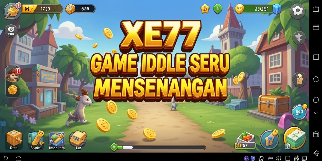 Tampilan gameplay XE77 yang menarik dengan karakter unik dan aktivitas otomatis.